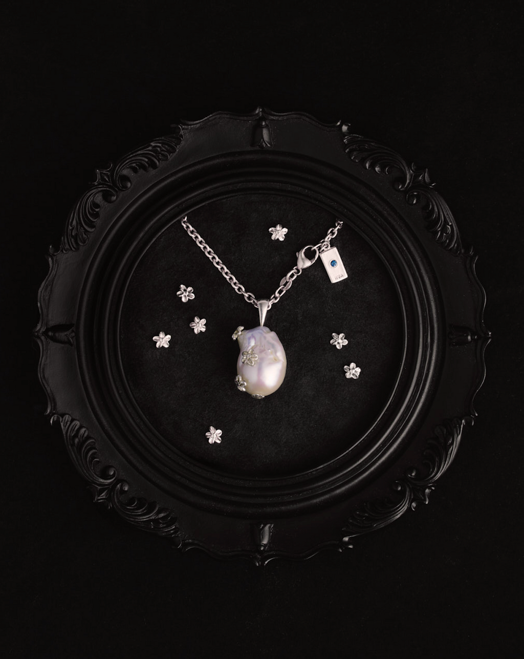 Flower-Studded Baroque Pearl Necklace