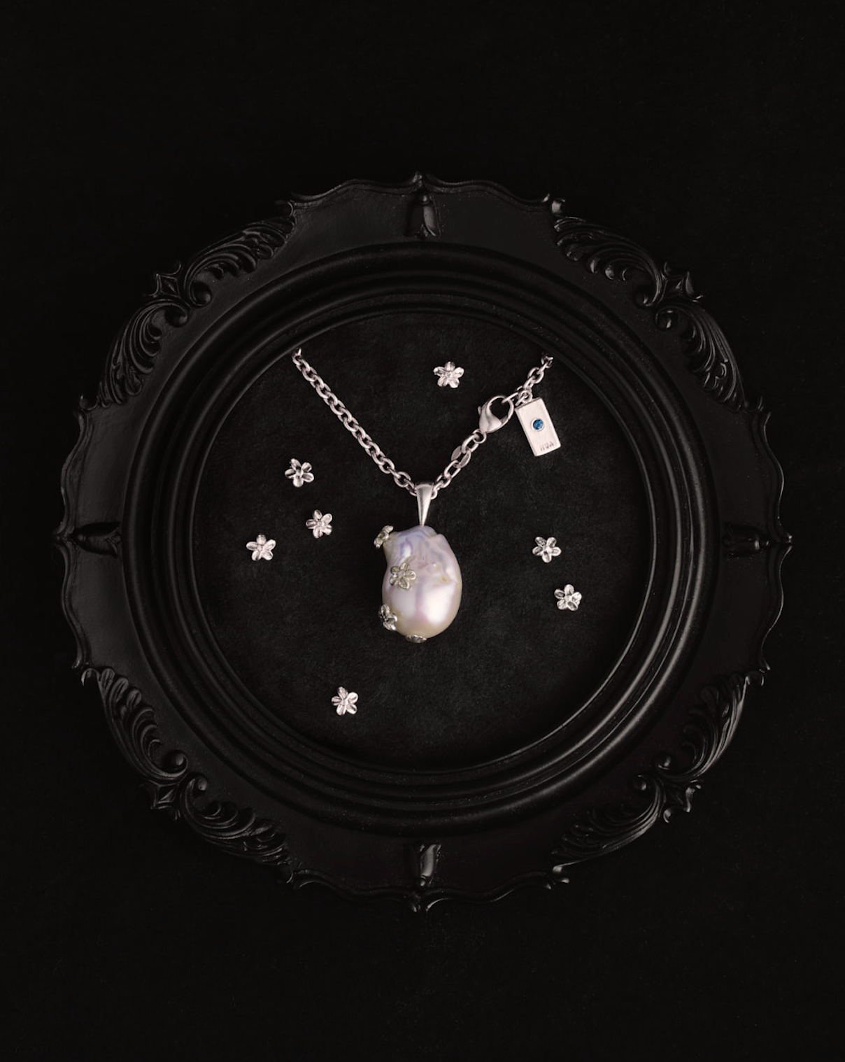 Flower-Studded Baroque Pearl Necklace