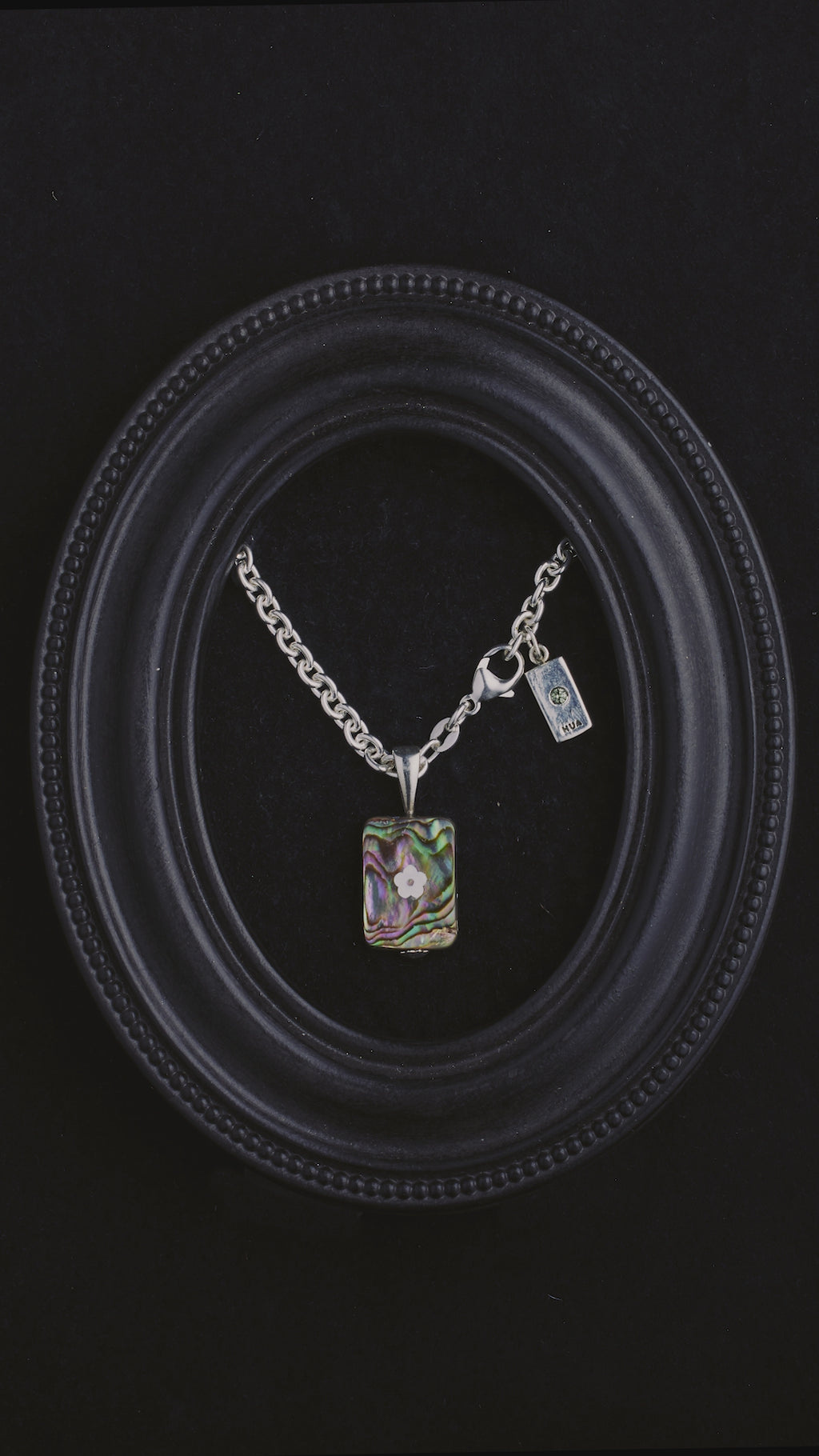 Engraved Flower Abalone Chain